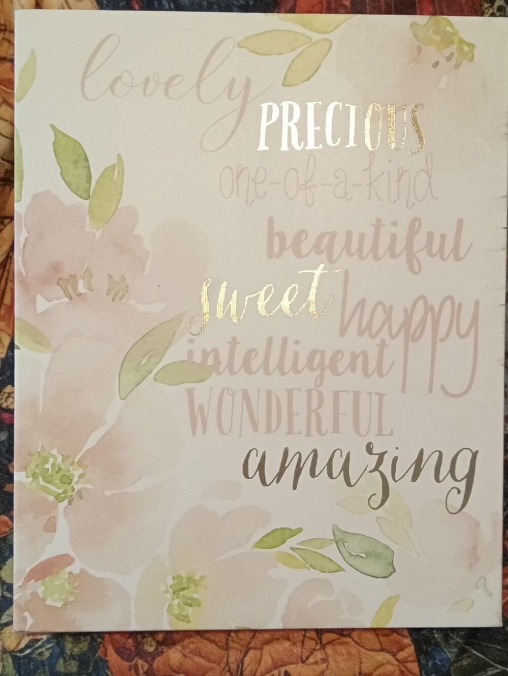 #1048 Floral Inspirational Wall Art Canvas - Pink & Green